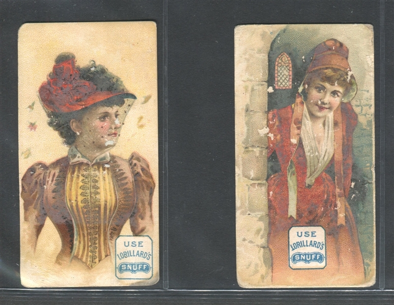 N257 P. Lorillard Beautiful Women Lot of (5) TOUGH Snuff Variations