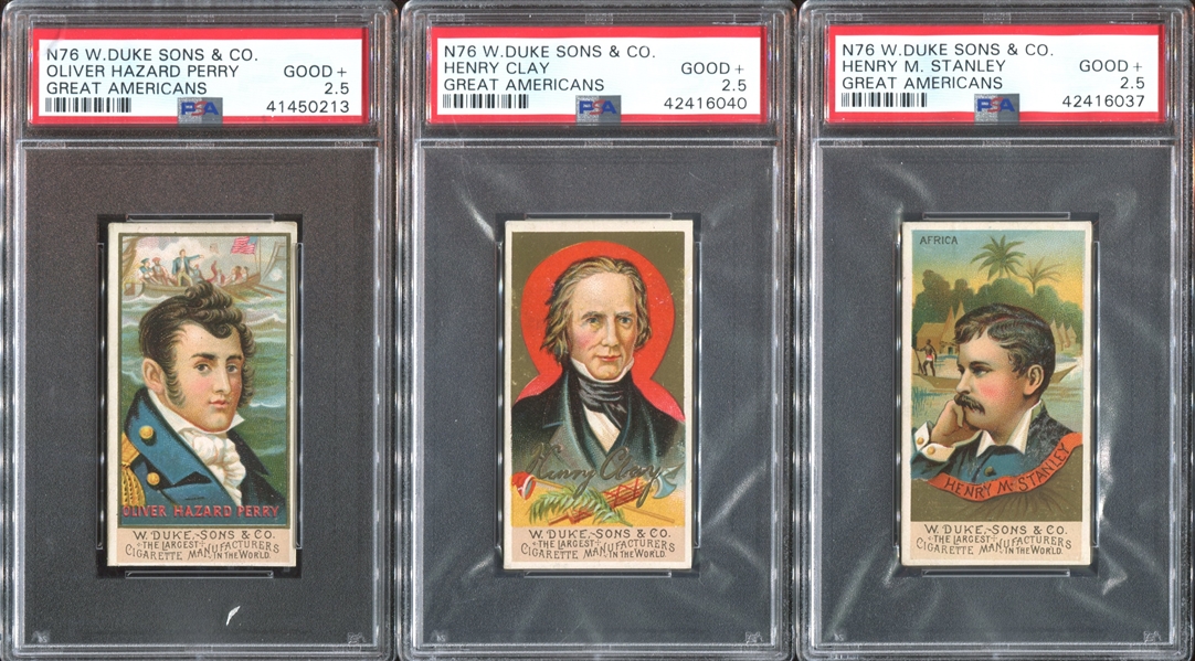 N76 Duke Great Americans Lot of (3) PSA-Graded Cards