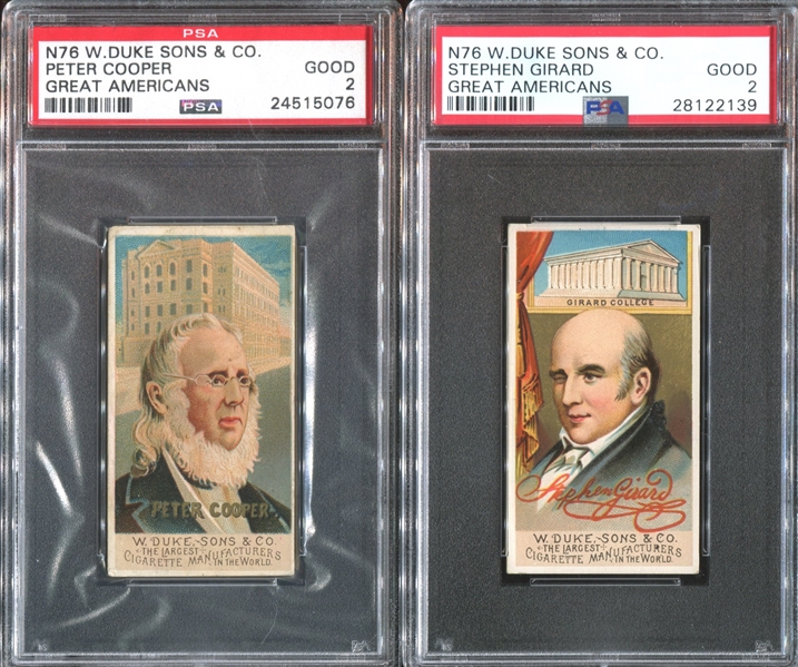 N76 Duke Great Americans Lot of (2) PSA-Graded Cards