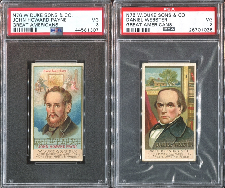 N76 Duke Great Americans Lot of (2) PSA-Graded Card