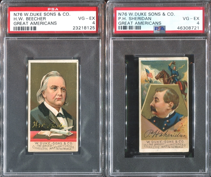 N76 Duke Great Americans Lot of (2) PSA4 VG-EX Graded Cards