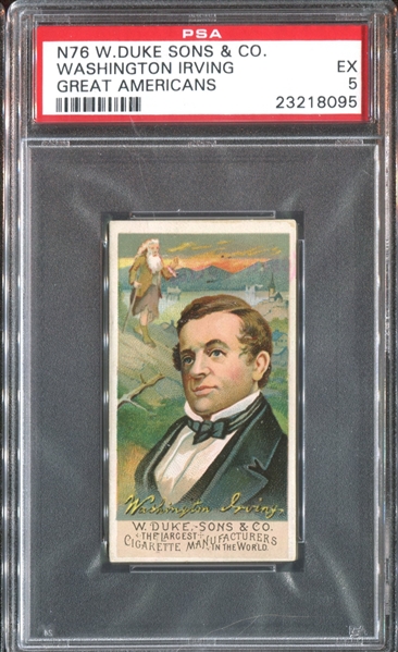 N76 Duke Great Americans Washington Irving PSA5 EX