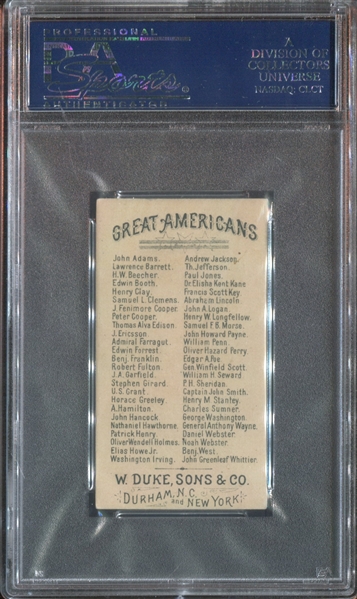 N76 Duke Great Americans Washington Irving PSA5 EX