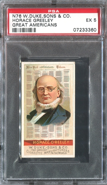 N76 Duke Great Americans Horace Greeley PSA5 EX