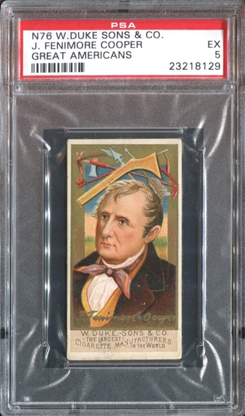 N76 Duke Great Americans J. Fenimore Cooper PSA5 EX