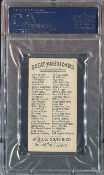 N76 Duke Great Americans J. Fenimore Cooper PSA5 EX