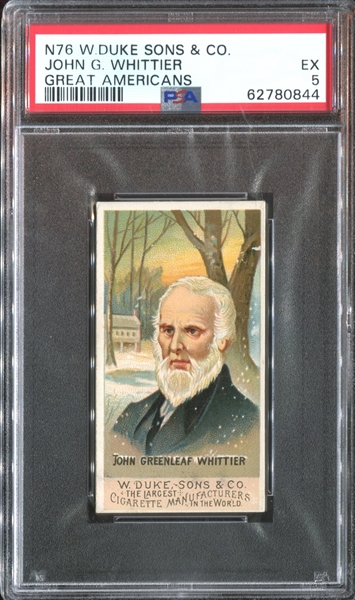 N76 Duke Great Americans John G. Whittier PSA5 EX