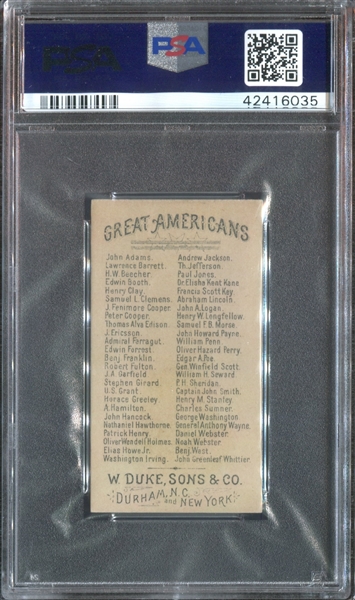 N76 Duke Great Americans J. A. Garfield PSA2.5 Good+