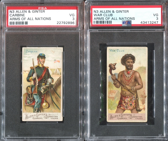 N3 Allen & Ginter Arms of All Nations Lot of (4) PSA3 VG Graded Cards