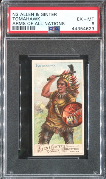 N3 Allen & Ginter Arms of All Nations Tomahawk PSA6 EX-MT