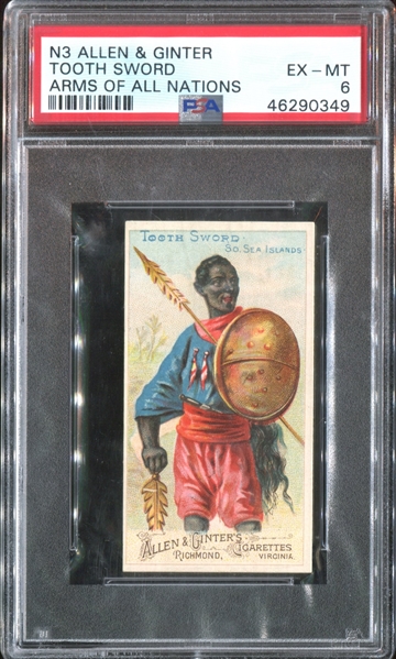 N3 Allen & Ginter Arms of All Nations Tooth Sword PSA6 EX-MT