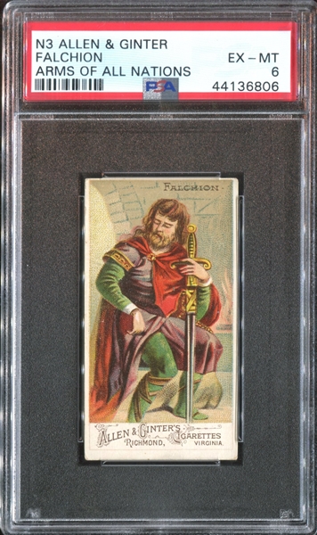 N3 Allen & Ginter Arms of All Nations Falchion PSA6 EX-MT