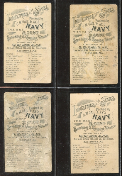 N117B Industries of States Matched Back Complete set of (25) Gail & Ax Cards