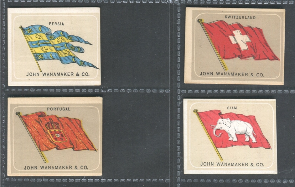 H624 John Wannamaker Flags Lot of (12) Cards 