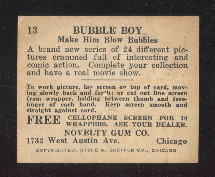 R103 Novelty Gum Action Pictures #13 Make Him Blow Bubbles