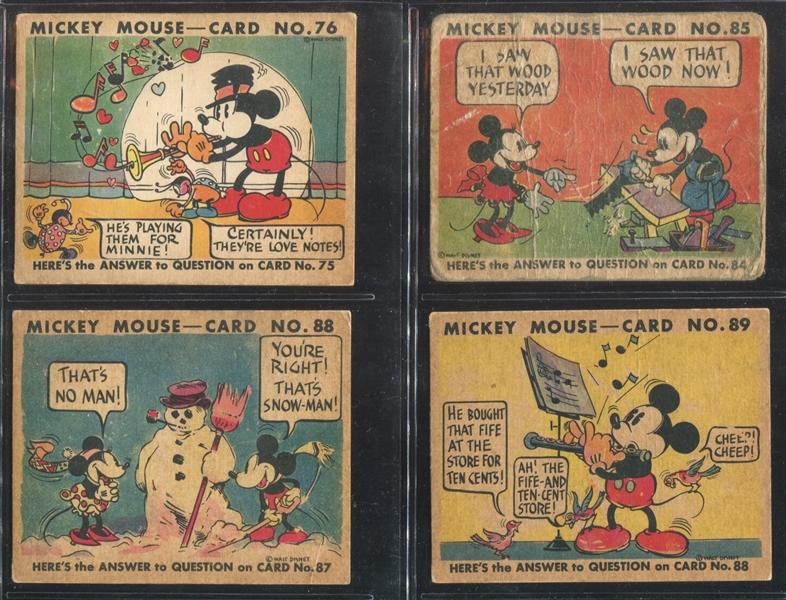 R89 Gum Inc Mickey Mouse Lot of (8) Cards 