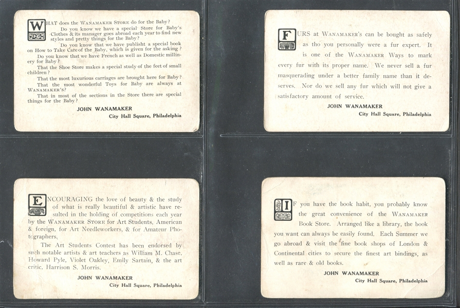 H630 Mail in Foreign Lands - John Wanamaker Stores Lot of (25) Cards