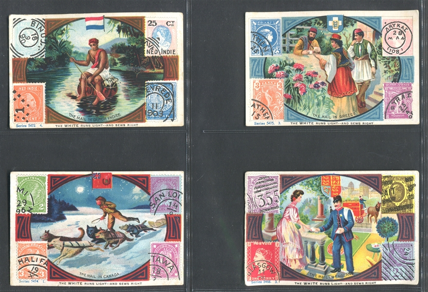 H630 Mail in Foreign Lands - White Sewing Machine Company Lot of (16) Cards