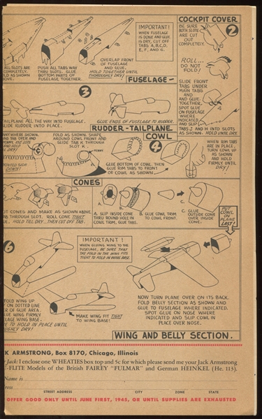 F272-21 General Mills/Wheaties Jack Armstrong Tru-Flite Plane Models Collection of (10) With Original Mailer