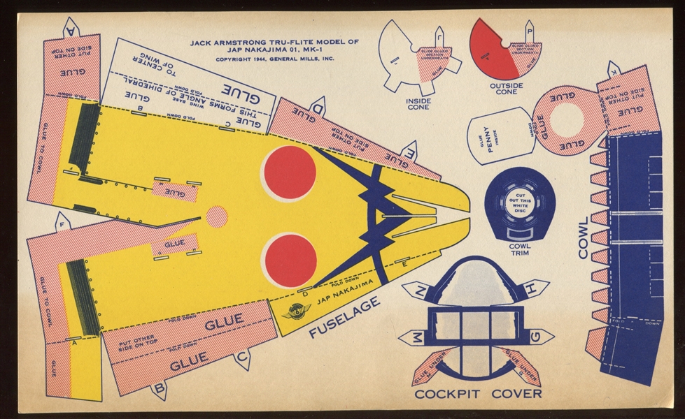 F272-21 General Mills/Wheaties Jack Armstrong Tru-Flite Plane Models Collection of (10) With Original Mailer