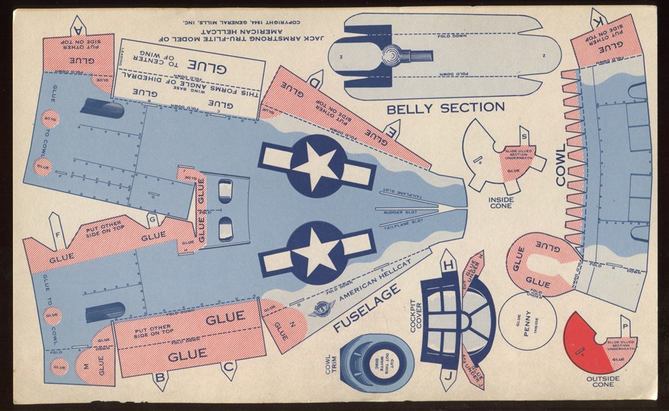 F272-21 General Mills/Wheaties Jack Armstrong Tru-Flite Plane Models Collection of (10) With Original Mailer