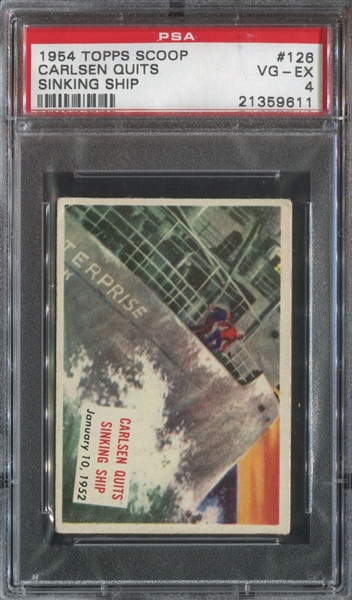 1954 Topps Scoop #126 Carlsen Quits Sinking Ship PSA4 VG-EX