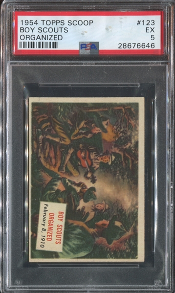 1954 Topps Scoop #123 Boy Scouts Organized PSA5 EX