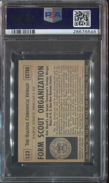 1954 Topps Scoop #123 Boy Scouts Organized PSA5 EX