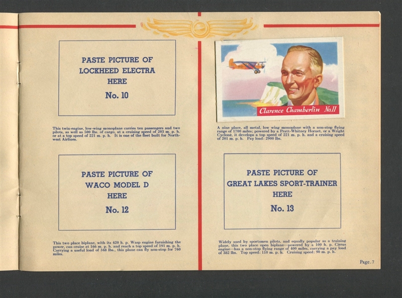 F277 Heinz Rice Flakes Modern Aviation Album with (9) Mounted F277-1 Cards