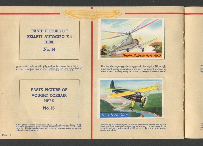 F277 Heinz Rice Flakes Modern Aviation Album with (9) Mounted F277-1 Cards