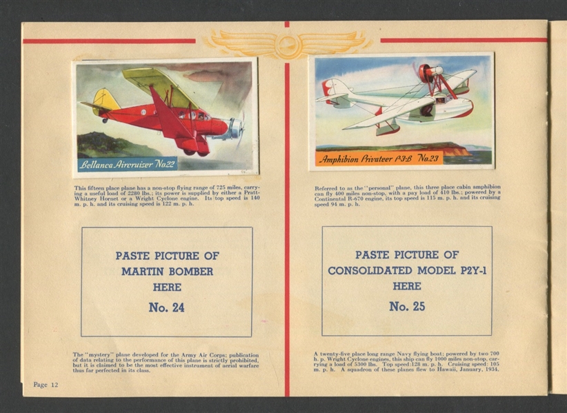 F277 Heinz Rice Flakes Modern Aviation Album with (9) Mounted F277-1 Cards