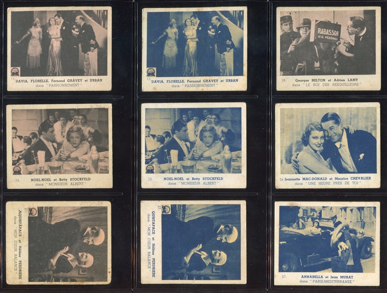 1930's Donat Gum (France) Movie Stars Lot of (42) Cards