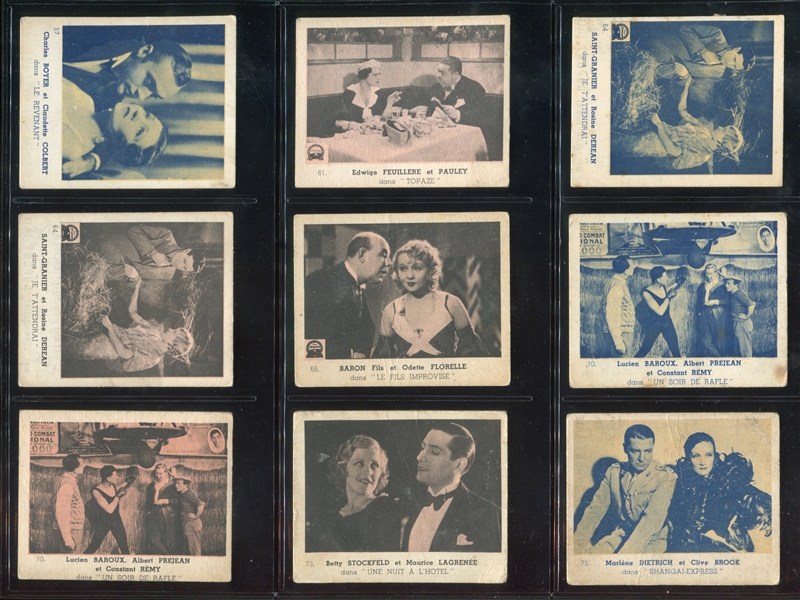 1930's Donat Gum (France) Movie Stars Lot of (42) Cards