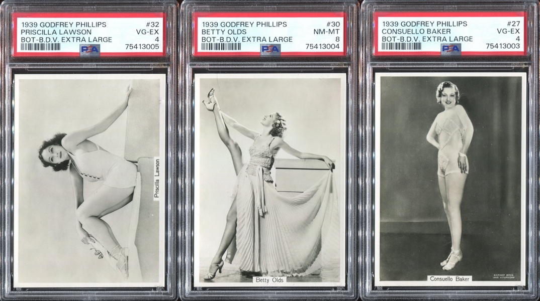 1939 Godfrey Phillips – Beauties of Today Lot of (8) PSA-Graded Cards