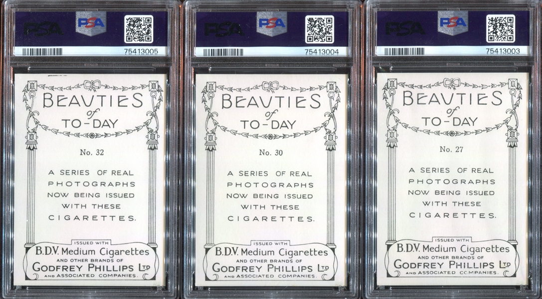 1939 Godfrey Phillips – Beauties of Today Lot of (8) PSA-Graded Cards