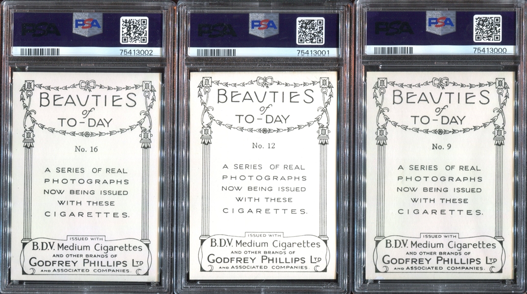 1939 Godfrey Phillips – Beauties of Today Lot of (8) PSA-Graded Cards