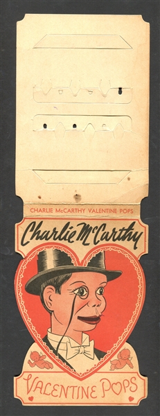 R-UNC Interesting E. Rosen Charley McCarthy Valentine Pops Die Cut Sucker Folder