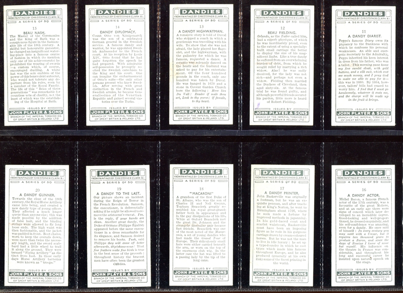 1932 John Player Dandies Complete Set of (50) Cards