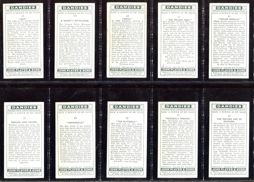 1932 John Player Dandies Complete Set of (50) Cards