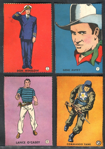 1940's Comic Character Cut-Out Cards Lot of (9) Cards