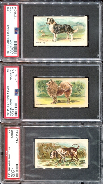 E33 Philadelphia Caramel Dogs Lot of (5) PSA-Graded Cards