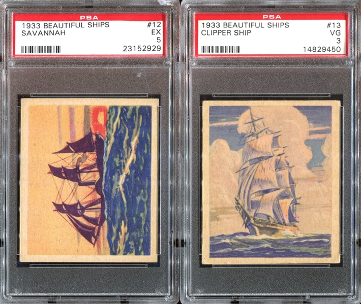 R135 Package Confectionery Beautiful Ships Lot of (4) PSA-Graded Cards