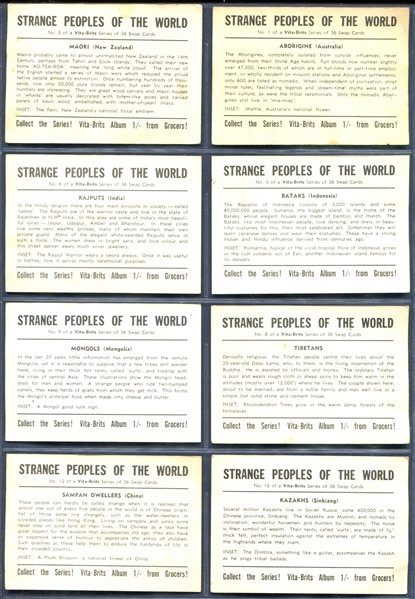 1958 Vita-Brits (Nabisco Australia) Near Set (28/36) Cards from Strange Peoples of the World