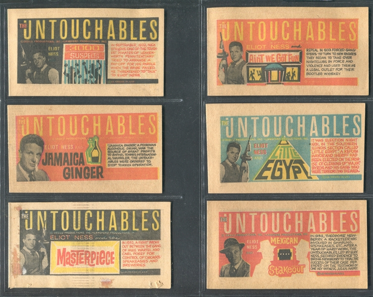 1962 Leaf Untouchables Lot of Booklets, Stickers and Wrappers with Unopened Pack