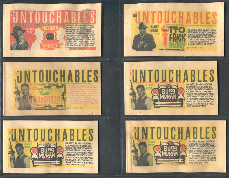 1962 Leaf Untouchables Lot of Booklets, Stickers and Wrappers with Unopened Pack