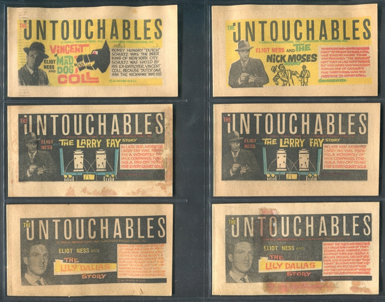 1962 Leaf Untouchables Lot of Booklets, Stickers and Wrappers with Unopened Pack