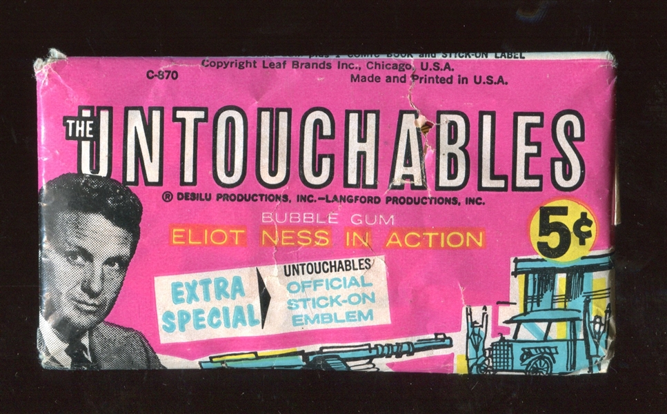 1962 Leaf Untouchables Lot of Booklets, Stickers and Wrappers with Unopened Pack