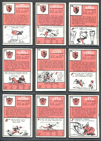 1966 Topps Football Lot of (71) Cards