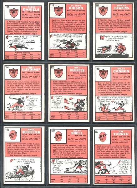 1966 Topps Football Lot of (71) Cards