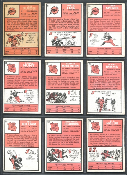 1966 Topps Football Lot of (71) Cards